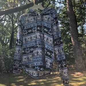 No Boundaries Blue and White Patterned Kids Jacket